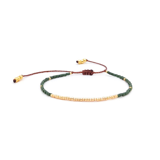 Miyuki Green Boho Charm Bracelet