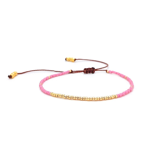 Miyuki Fuchsia Pink Boho Charm Bracelet