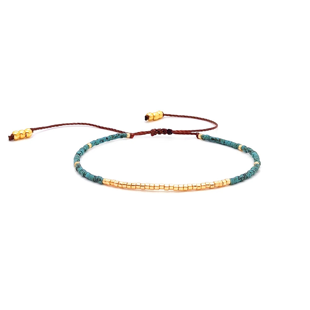 Miyuki Amozonite Boho Charm Bracelet