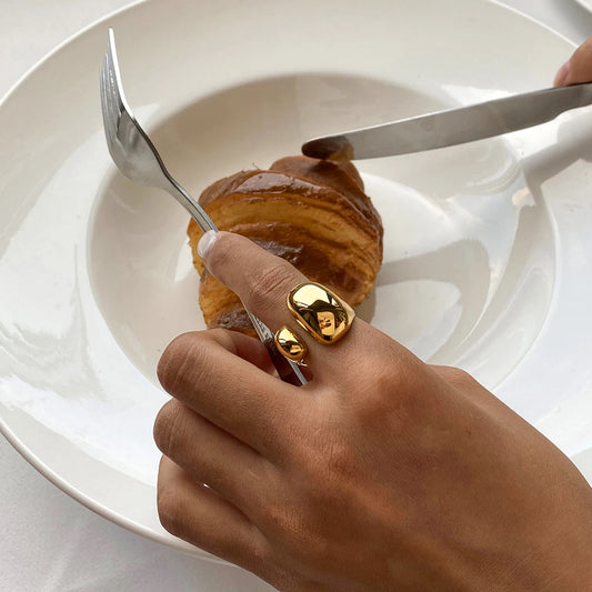 Golden Pebble Ring