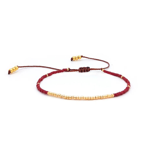 Miyuki Red Boho Charm Bracelet
