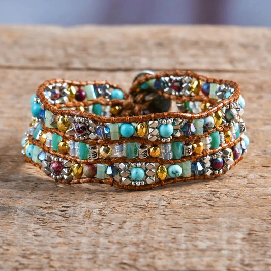 Turquoise Imperial Jasper Natural Stone - Boho Bracelet