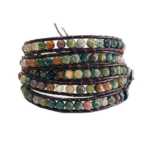 India Agate Natural Stone - Boho Bracelet