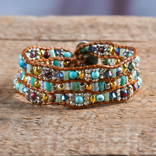Turquoise Imperial Jasper Natural Stone - Boho Bracelet