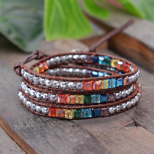 Chakra Crystal Cube - Boho Bracelet